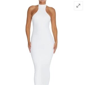 Naked Wardrobe Ribbed Baby Snatched Halter Dress